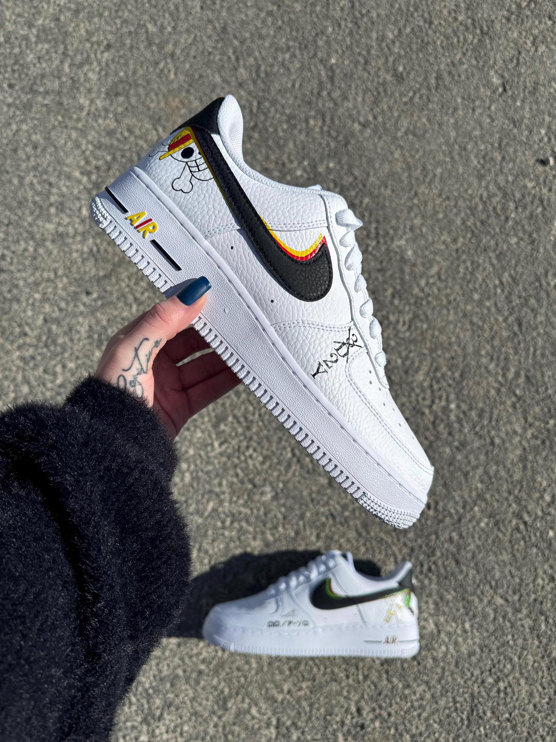 Custom Air Force 1 White With Cartoon Pattern One Piece