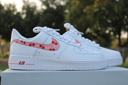 Custom Air Force 1 White With Cherry Swoosh