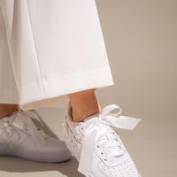 Custom Air Force 1 White With Floral Embroidery And Pearl
