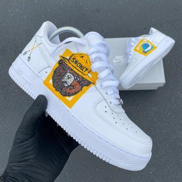 Custom Air Force 1 White With Honey - Badger Graphic