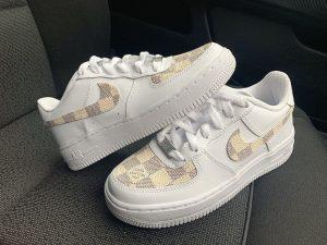 Custom Air Force 1 White With LV Checkered