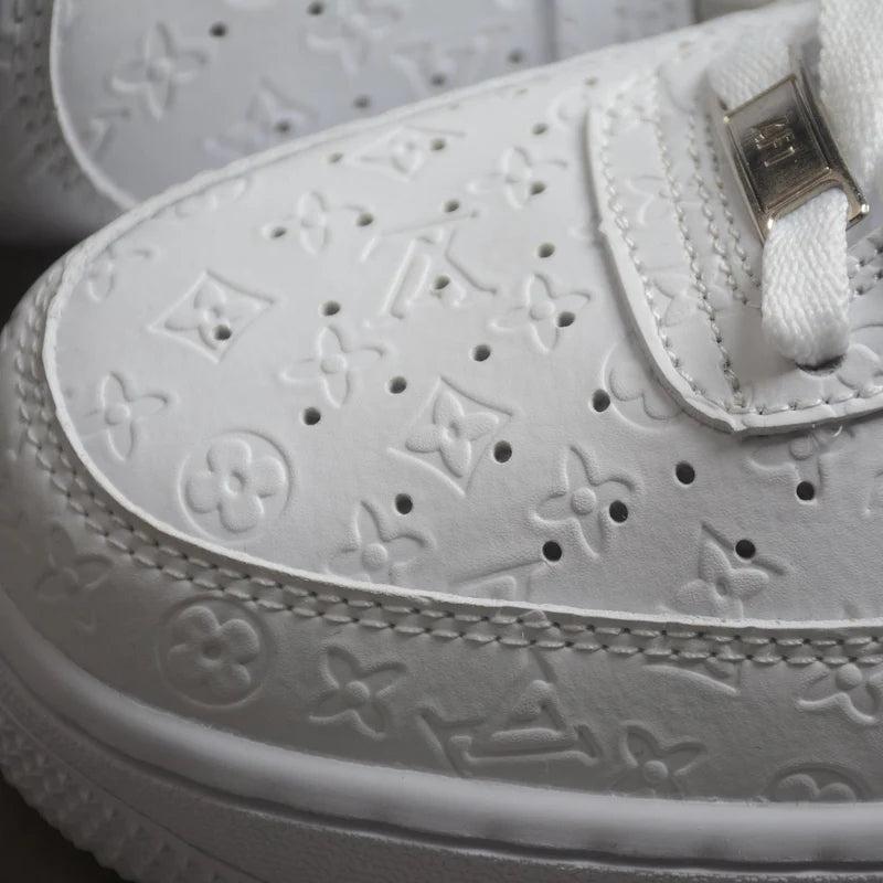 Custom Air Force 1 White With LV Embossing