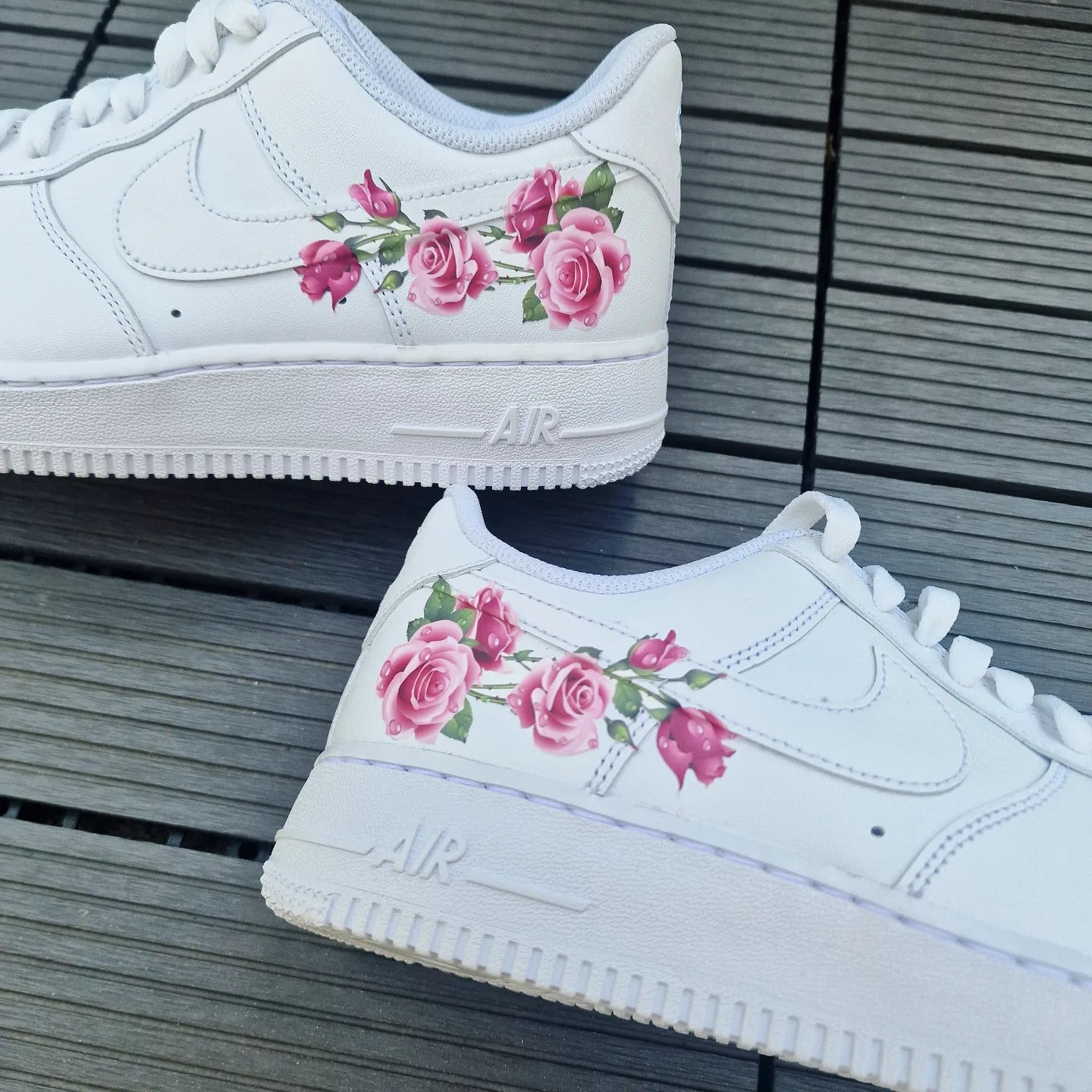 Custom Air Force 1 White With Pink Roses