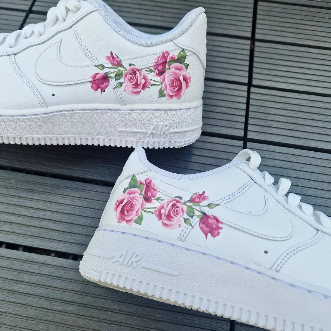 Custom Air Force 1 White With Pink Roses