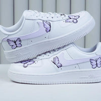 Custom Air Force 1 White With Purple Butterflies