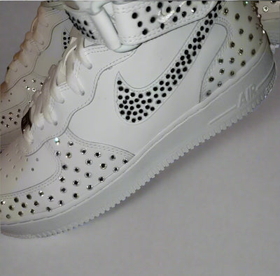 Custom Air Force 1 White With Studs Rhinestones