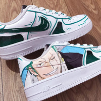 Custom Air Force 1 White With Zoro Anime Character Design