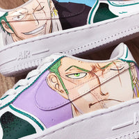 Custom Air Force 1 White With Zoro Anime Character Design