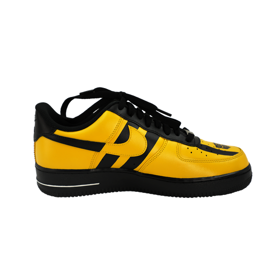 Custom Air Force 1 Yellow Black Stripes And Logo