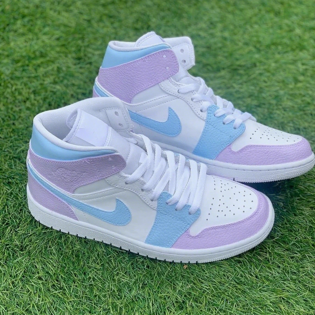 Custom Air Jordan 1 Baby Blue Lilac Color