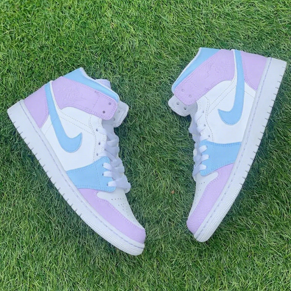 Custom Air Jordan 1 Baby Blue Lilac Color