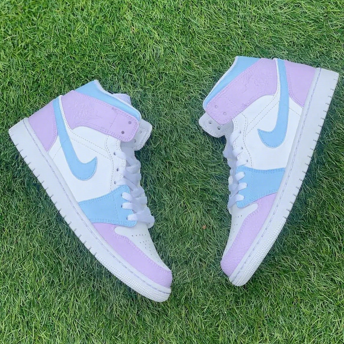 Custom Air Jordan 1 Baby Blue Lilac Color