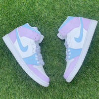 Custom Air Jordan 1 Baby Blue Lilac Color