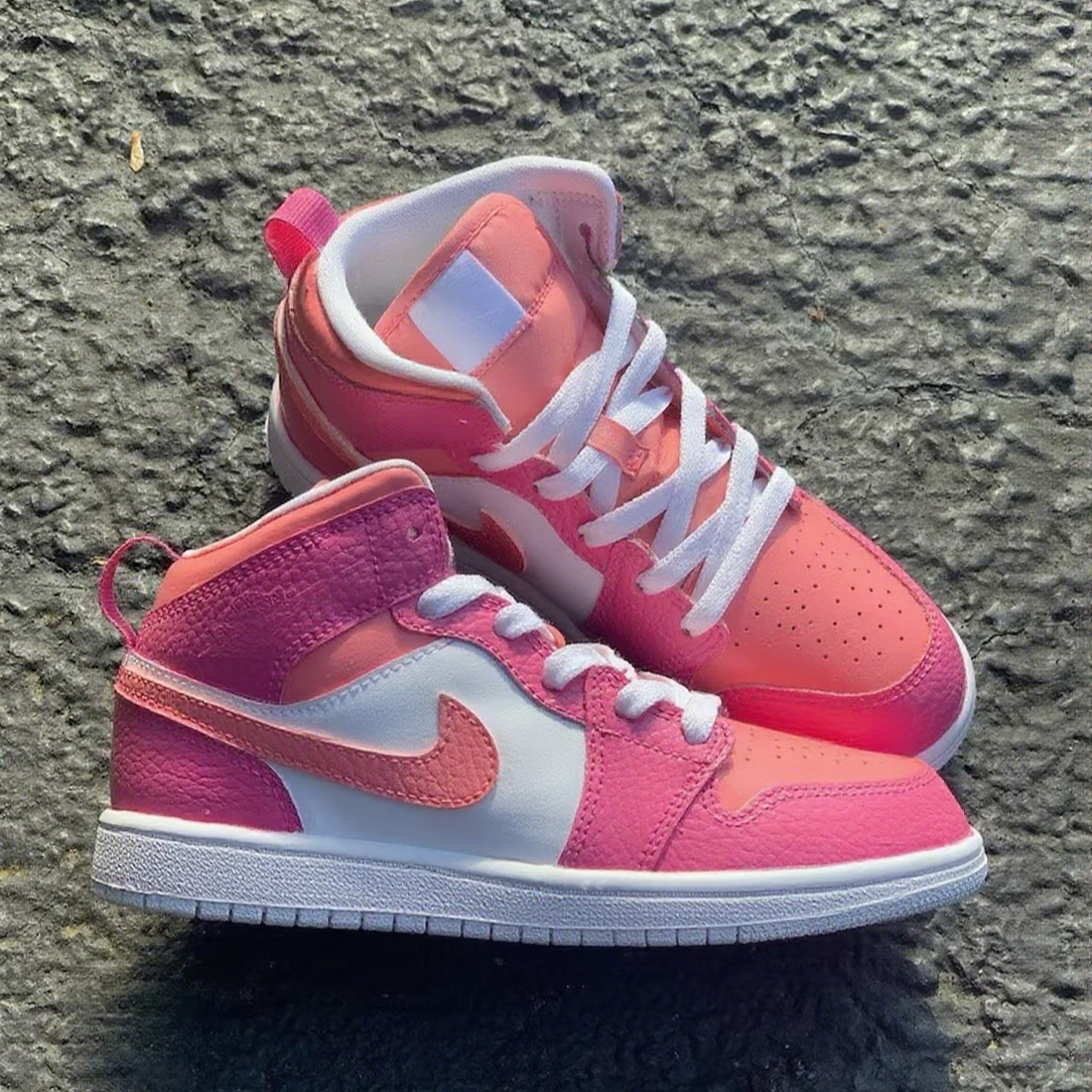 Custom Air Jordan 1 Baby Pink White Color