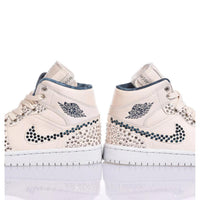 Custom Air Jordan 1 Beige With Rhinestones