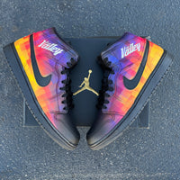 Custom Air Jordan 1 Black and Multicolor Checkered