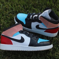 Custom Air Jordan 1 Blue Pink Black Red Color