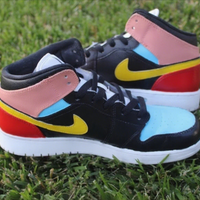 Custom Air Jordan 1 Blue Pink Black Red Color
