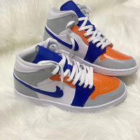 Custom Air Jordan 1 Grey Blue Orange