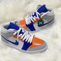 Custom Air Jordan 1 Grey Blue Orange