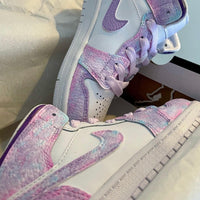 Custom Air Jordan 1 Pink And Lilac Tie - Dye