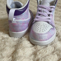 Custom Air Jordan 1 Pink And Lilac Tie - Dye