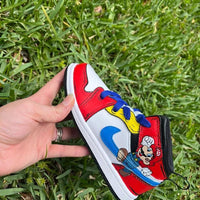 Custom Air Jordan 1 Red Green White Mario Theme