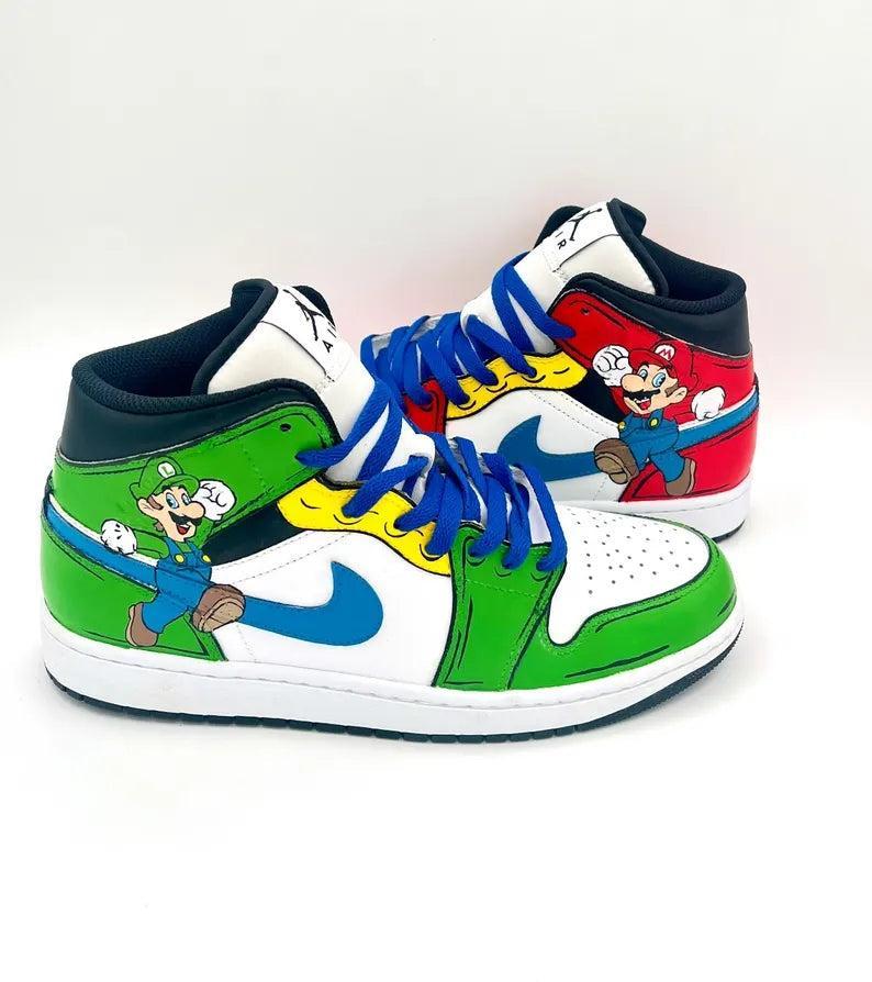 Custom Air Jordan 1 Red Green White Mario Theme – insdrip