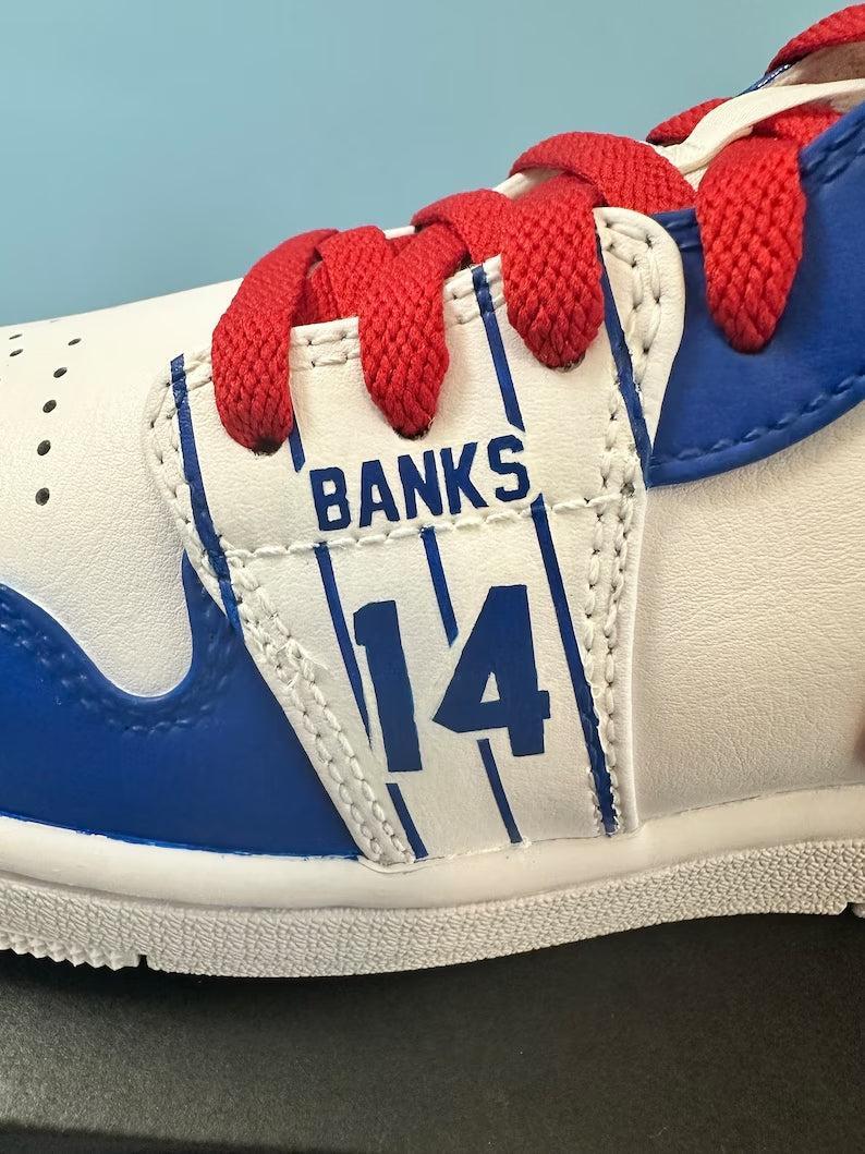 Custom Air Jordan 1 White Blue Red With Cubs Theme