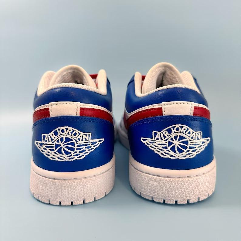 Custom Air Jordan 1 White Blue Red With Cubs Theme