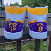 Custom Air Jordan 1 White Purple Yellow Splatter
