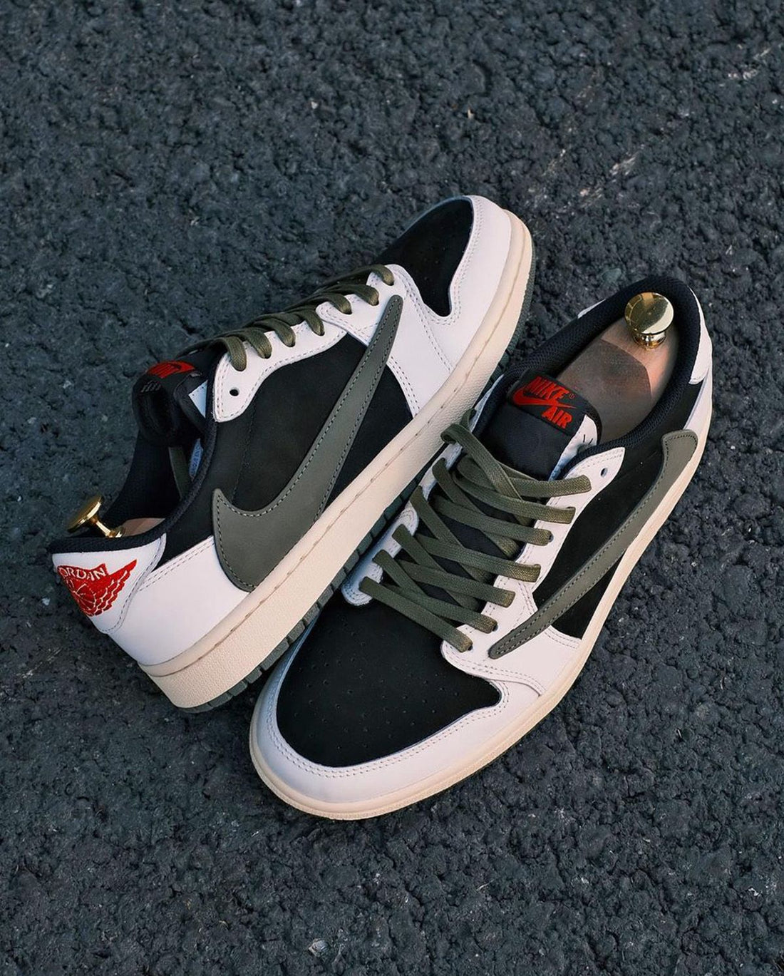 Custom Air Jordan 1 X Travis Scott Black White And Olive Green