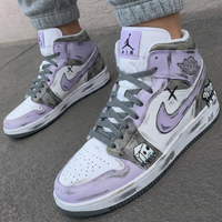Custom AJ 1s Shoes Baby Graff Purple Grey Edition