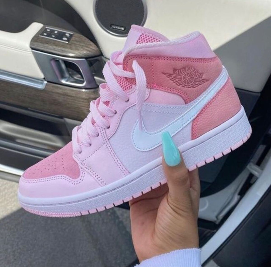 Custom AJ 1s Shoes Baby Pink and Baby Blue