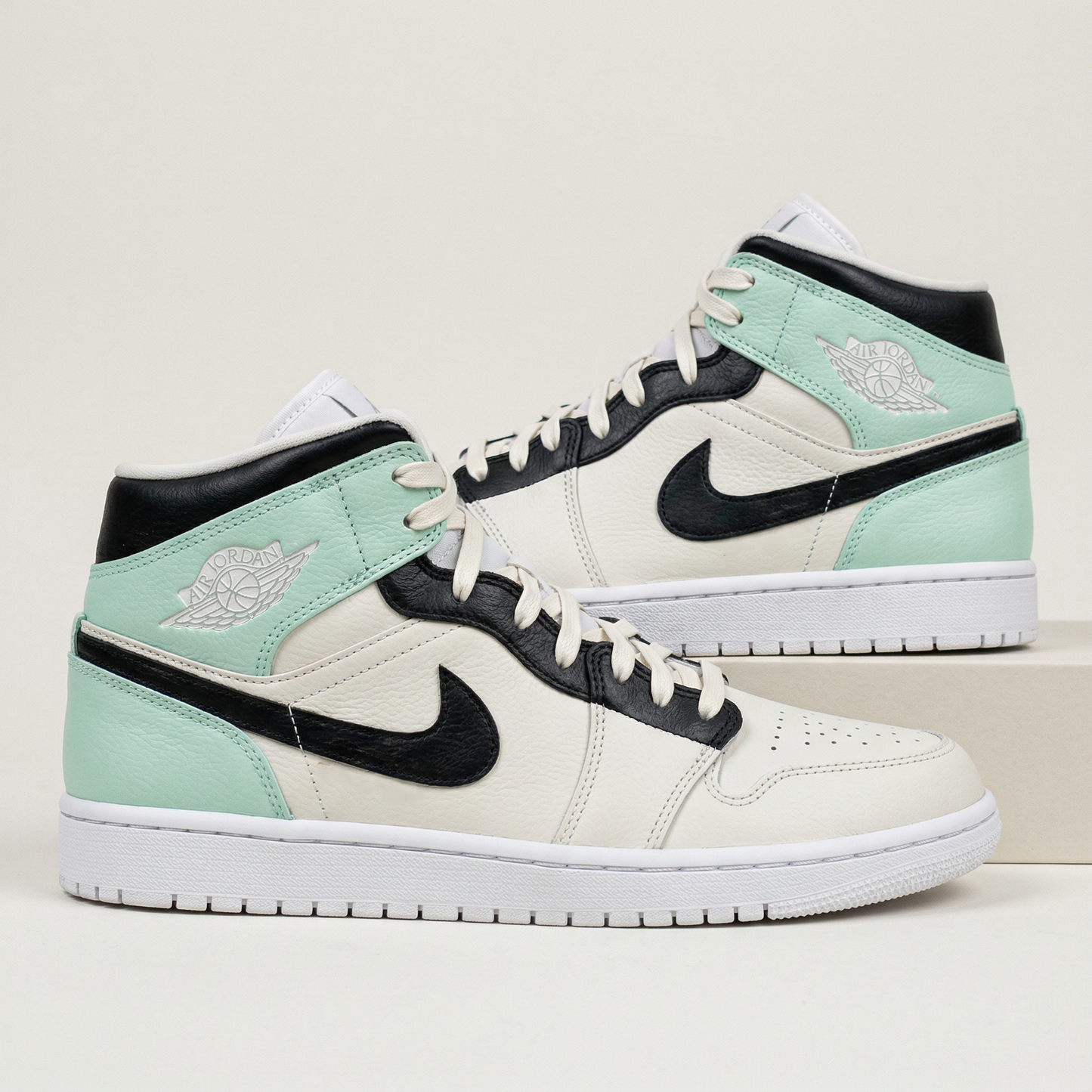 Custom AJ 1s Shoes Black Mint