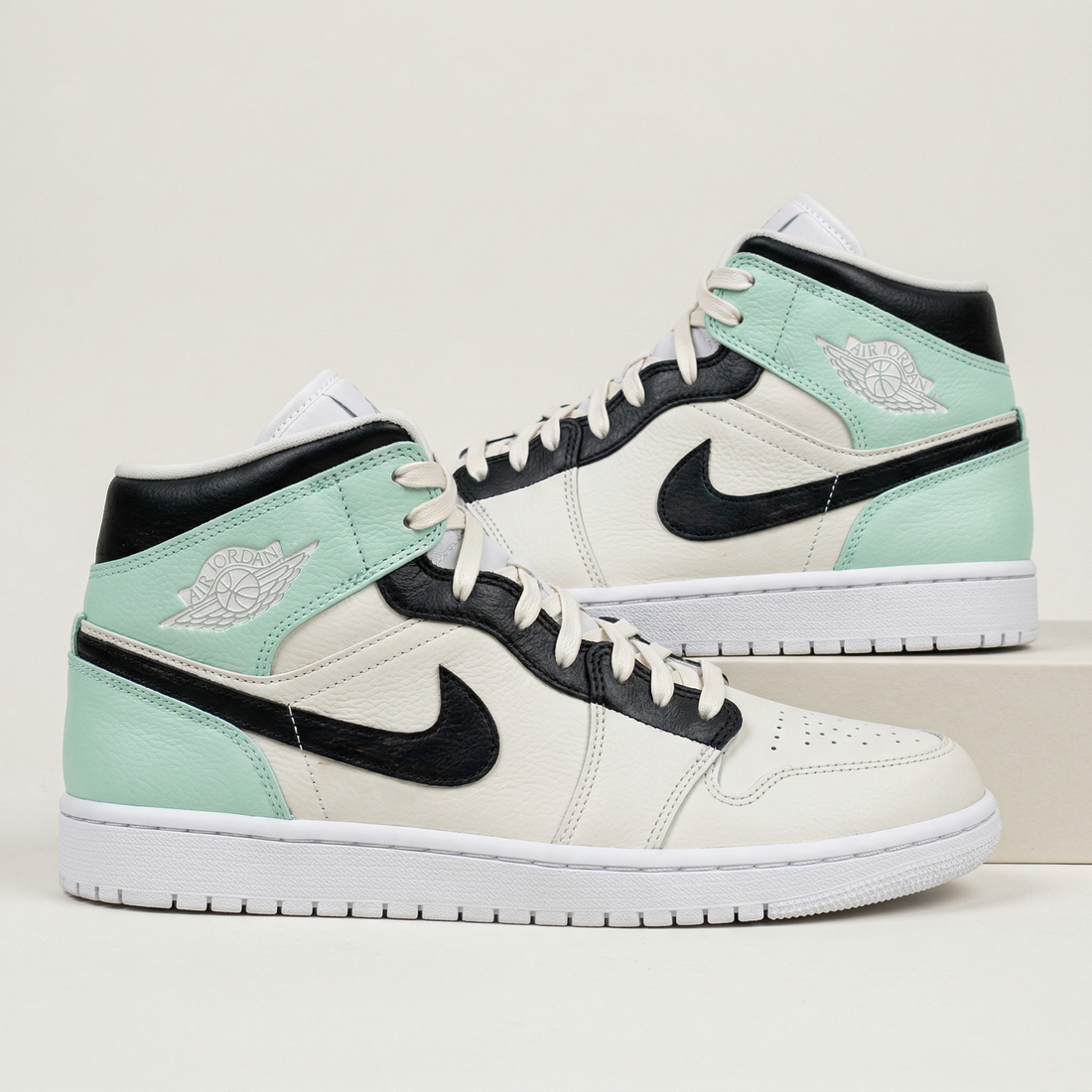 Custom AJ 1s Shoes Black Mint