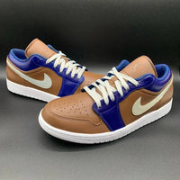 Custom AJ 1s Shoes Brown Blue and Light Green