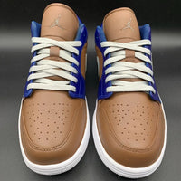 Custom AJ 1s Shoes Brown Blue and Light Green
