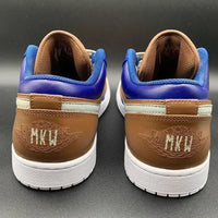 Custom AJ 1s Shoes Brown Blue and Light Green