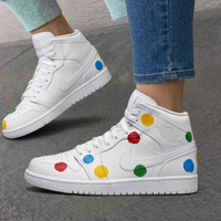 Custom AJ 1s Shoes Colorful Polka Dots Red Yellow Blue Green