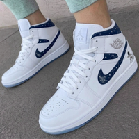 Custom AJ 1s Shoes Constellation Astronaut Navy Blue