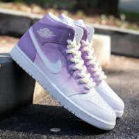 Custom AJ 1s Shoes Dreamy Baby Purple to White Ombre