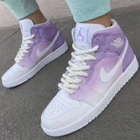 Custom AJ 1s Shoes Dreamy Baby Purple to White Ombre