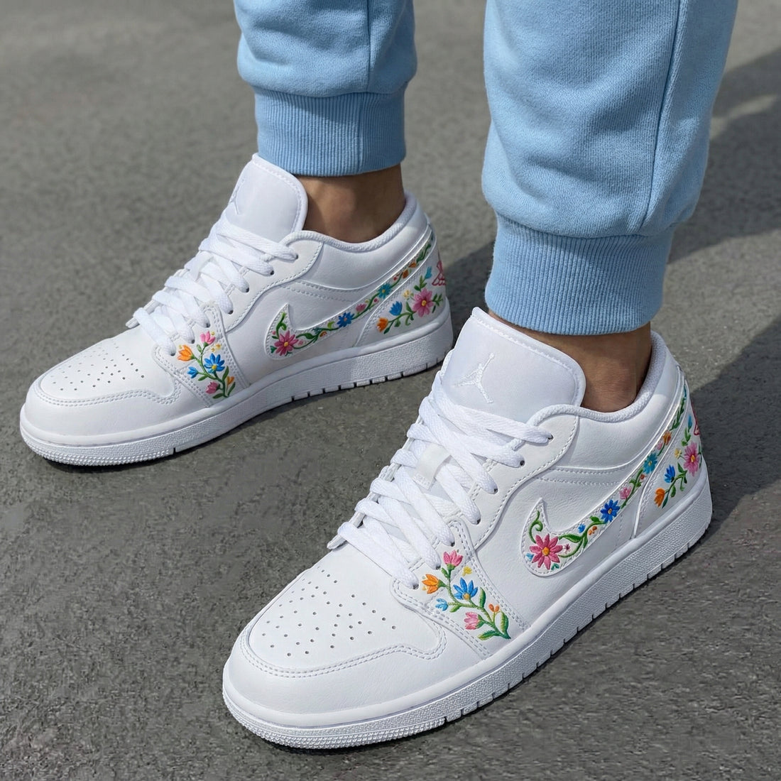 Custom AJ 1s Shoes Floral Multicolor