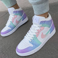 Custom AJ 1s Shoes Ombre Design Baby Pink Baby Blue