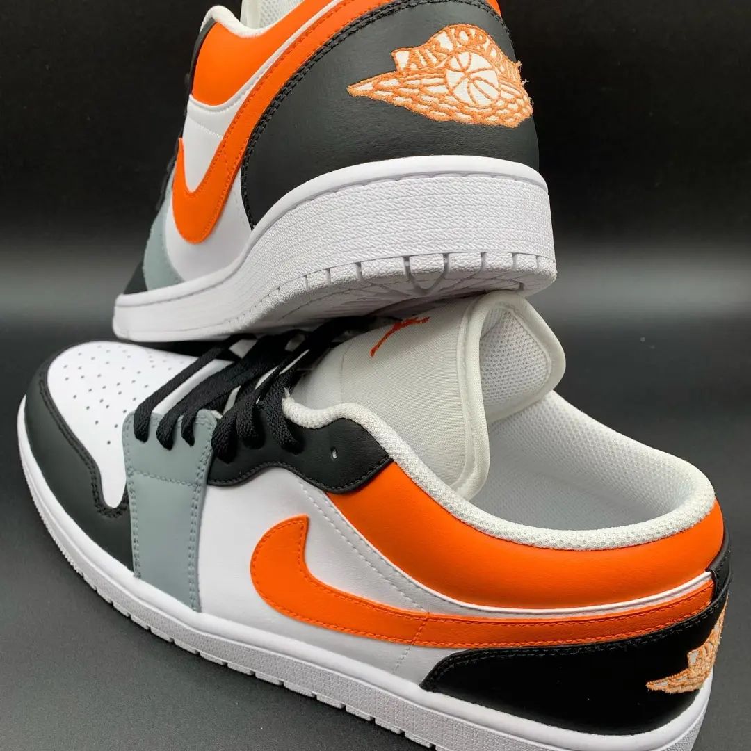 Custom AJ 1s Shoes Orange Black Colorway