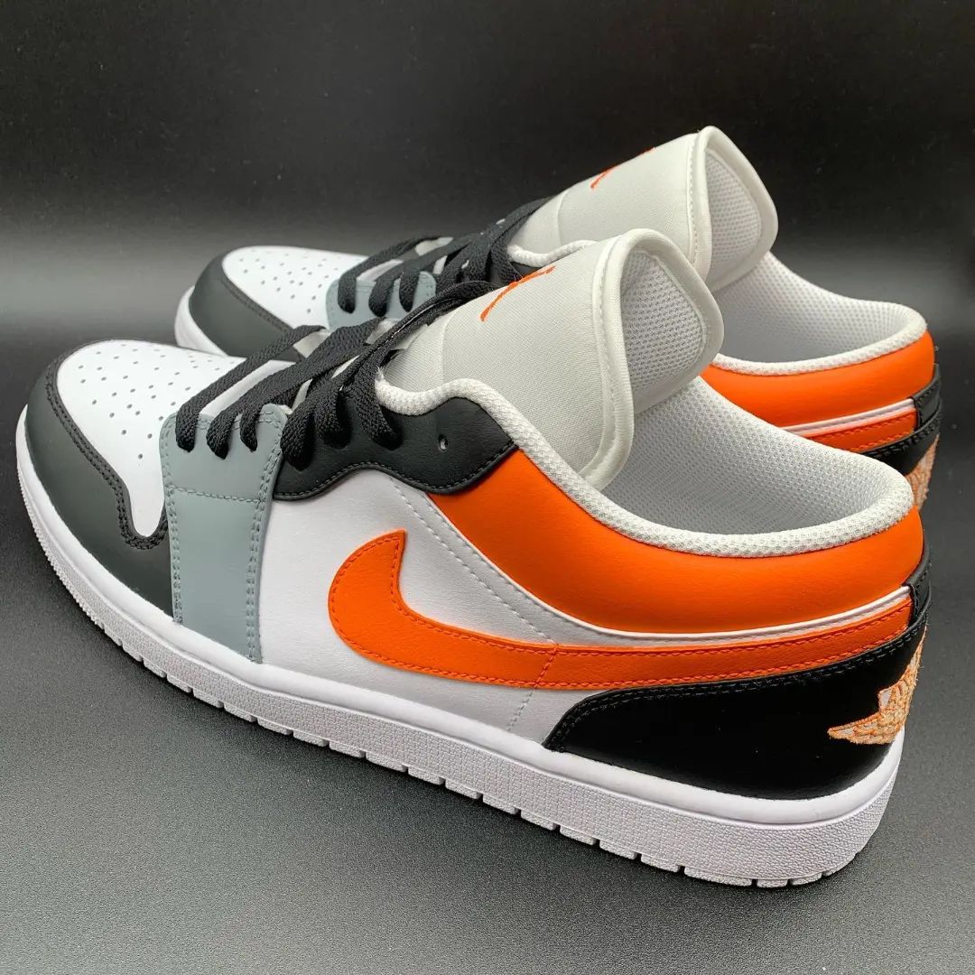 Custom AJ 1s Shoes Orange Black Colorway
