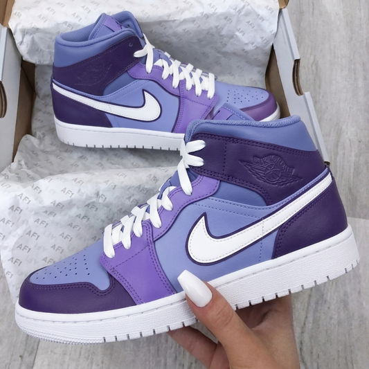 Custom AJ 1s Shoes Purple Gradient