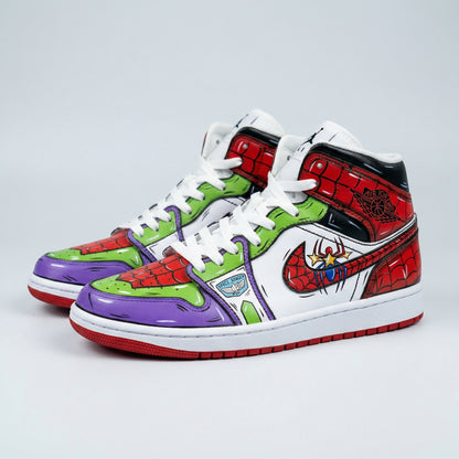 Custom AJ 1s Shoes Spider - Man Buzz Lightyear Red Green Purple