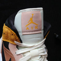 Custom AJ 1s Shoes Suede Detail Baby Pink Black